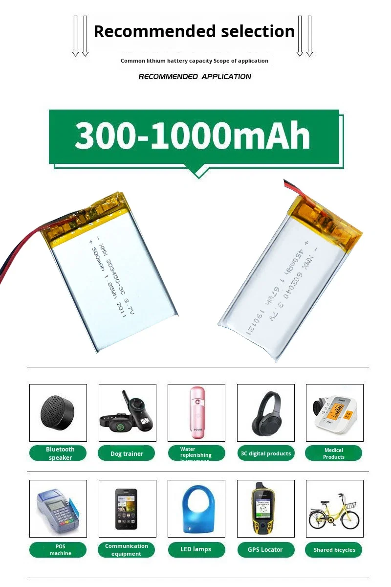 Rechargeable 601665-680mAh Li-polymer Battery for Reading Pen & Recording Pen Portable Devices-in Stock 1 Year Warranty