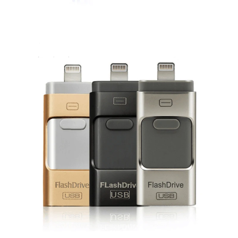 Factory Supply 128Gb 64Gb 3 In 1 Flash Drive Usb Pendrive Tf Card Reader Otg For Phone Ipad Pc Metal Hd 8Gb 32Gb Memory Stick - ANKUX.COM
