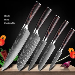 Cutting Cheap Luxury Kinives Psvweyo Set Wholesale Manufacturer Stainless Steel Damascus Home Cutlery Steak Kitchen Knife Set