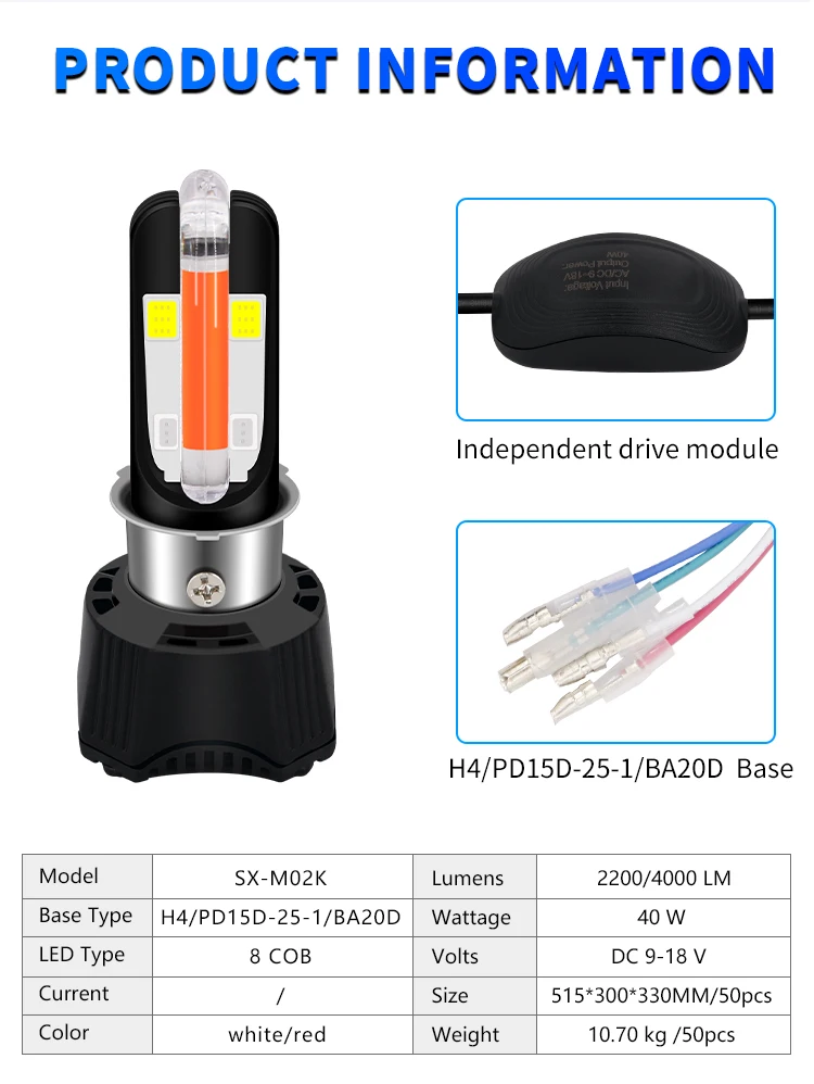 H4 LED Motorcycle Headlight