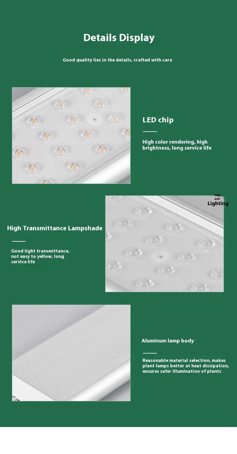 product led full spectrum plant growth light white aluminum body smd 2835 chip ip65 cri80 5 year warranty for veg indoor home use-8