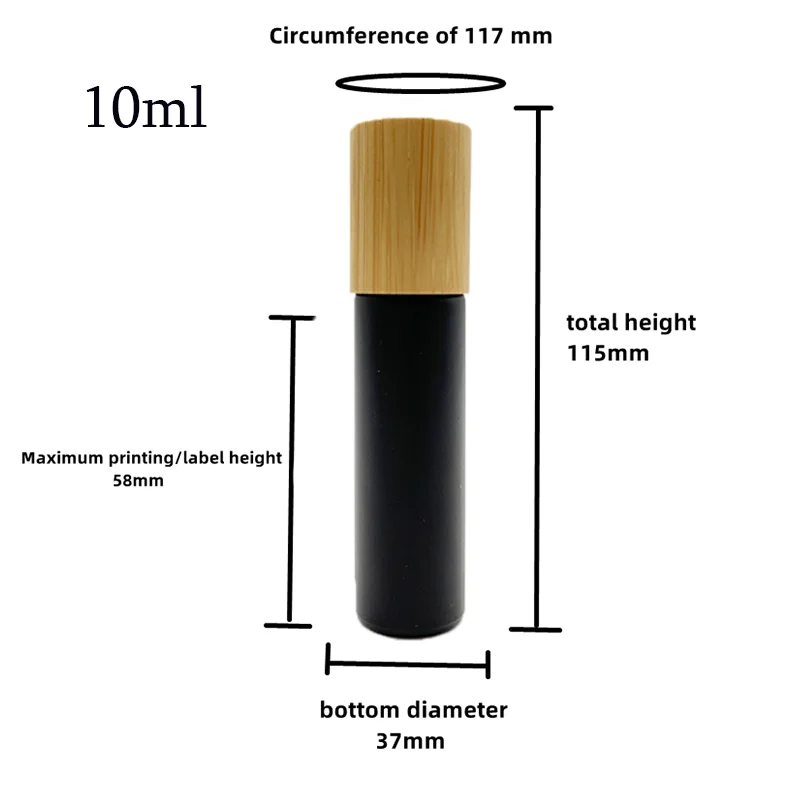 Matte Black 10ml Roll On Bottle For Essential Oil Perfume Packing With