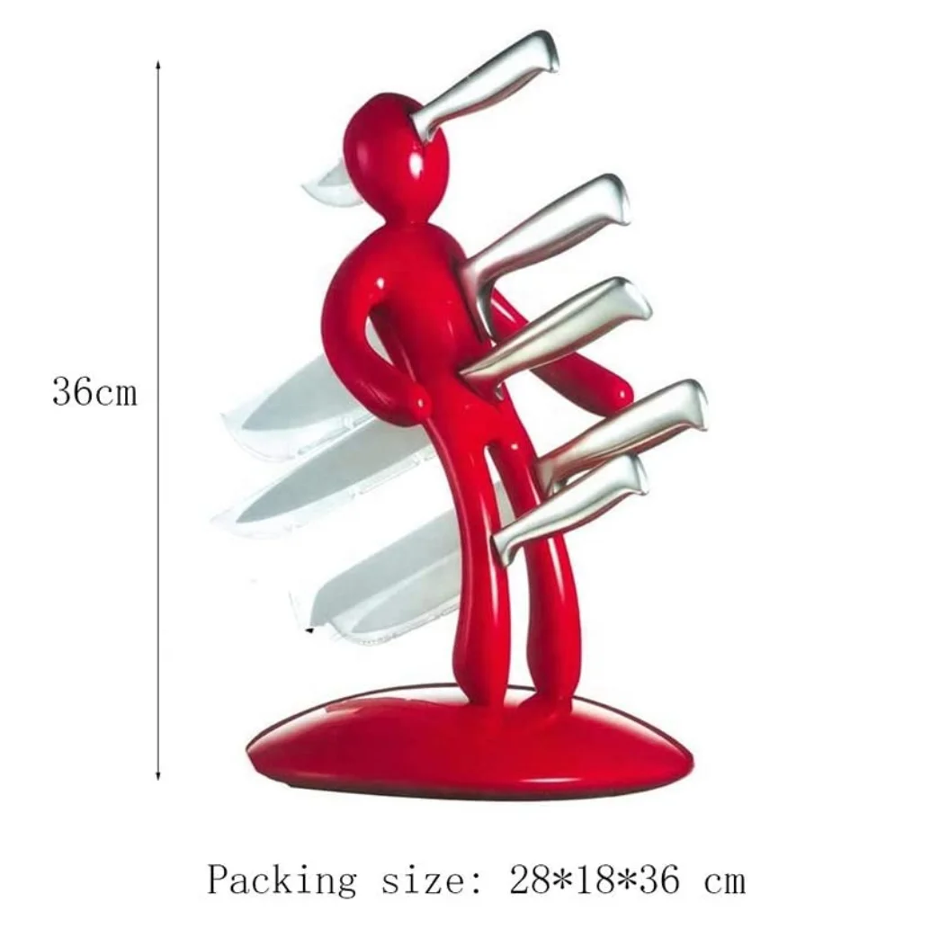 Unique Humanoid Shape Knife Holder For 5 Pieces Knife Set Storage