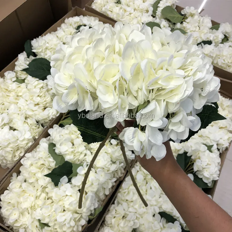 G147 Wholesale High Quality Faux Hydrangea Flower Decor Bulk White Real