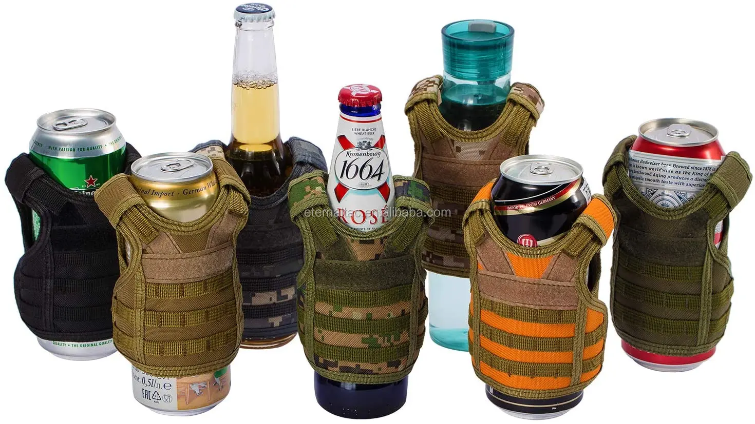Tactical Molle Mini Beer Ammo Vest Adjustable Beverage Cooler Holder