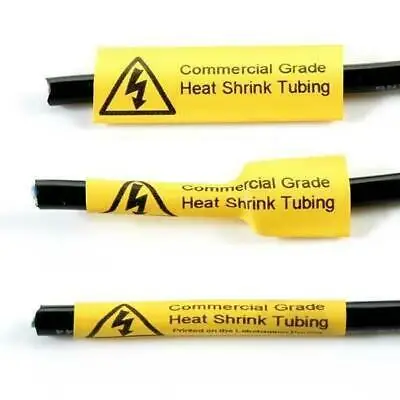 Black on Yllw 24mm Heatshrink Label Tape Compatible Brother TZe HS2-651 HS651 