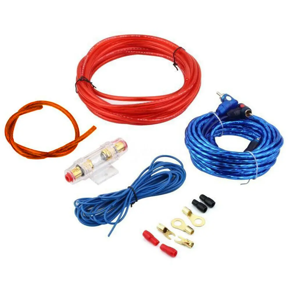 universal auto car amplifier wiring kit audio subwoofer rca power cable fuse set