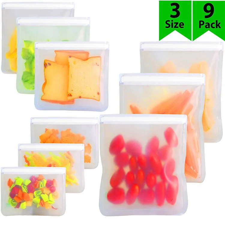 Food Grade Reusable Ziplock Sandwich Bag Peva Snack Food Storage Bags