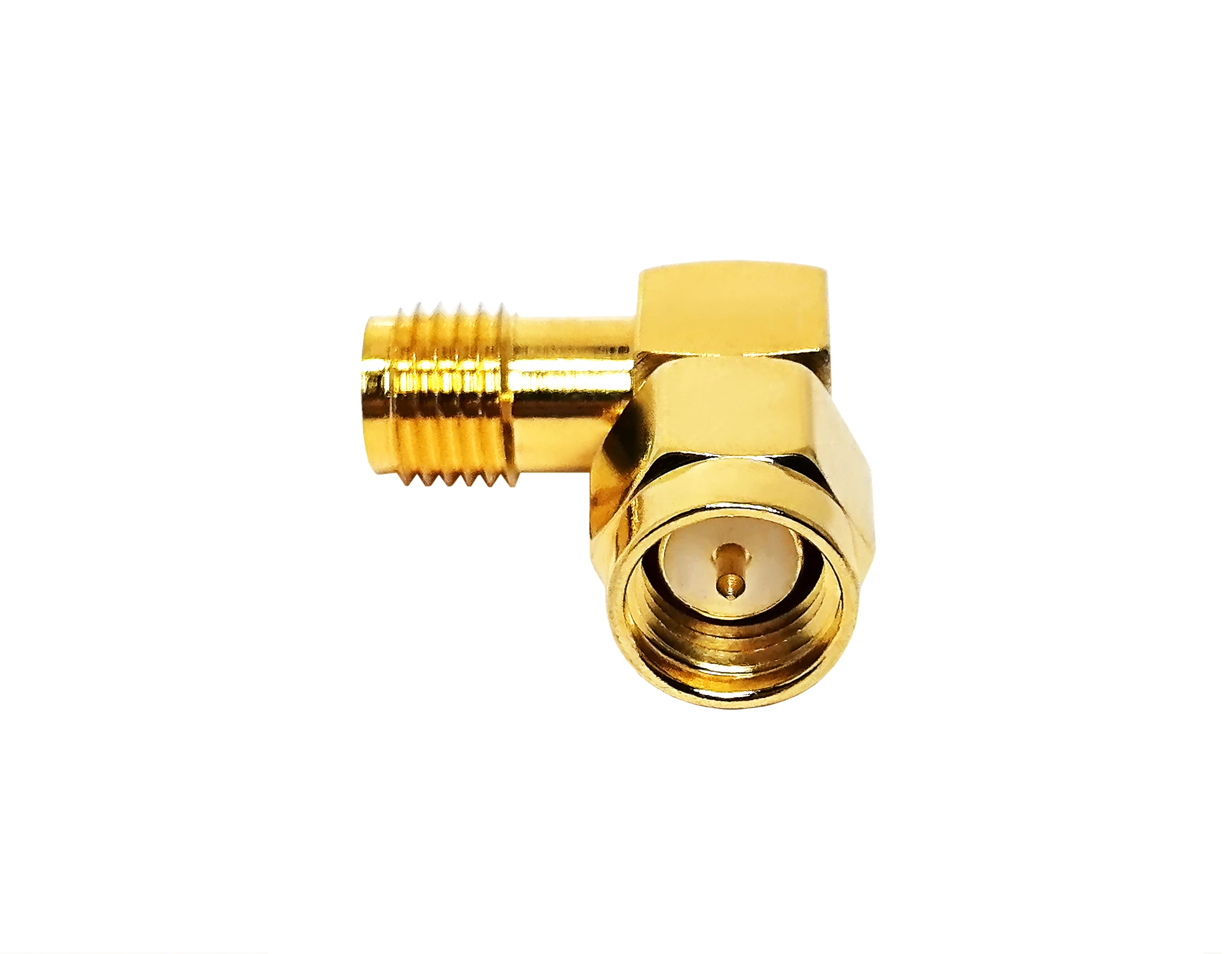Adapter Gold plated sma female to sma male 90 degree elbow right angle  rf coaxial adaptor manufacture