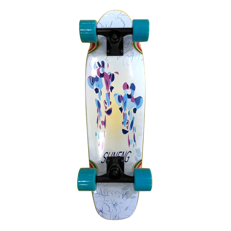 加拿大枫木巡洋舰滑板长板完成与 pu 轮