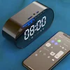 Mirror alarm clock bluetooth speaker FM radio TF card digital LED light desk & table clock multifunction promotional gift clock
