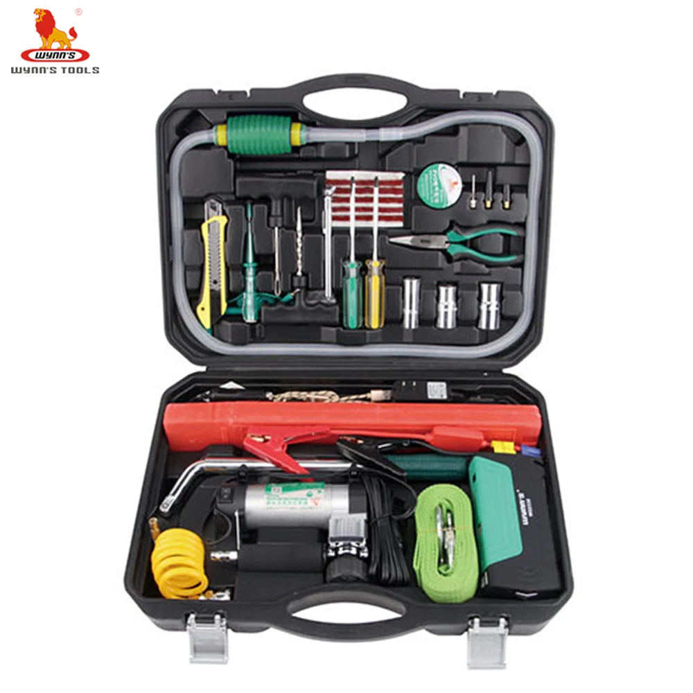 26pcs Professional Car repair tools set complete emergency roadside tools kit auto repair kit with Jump Starter