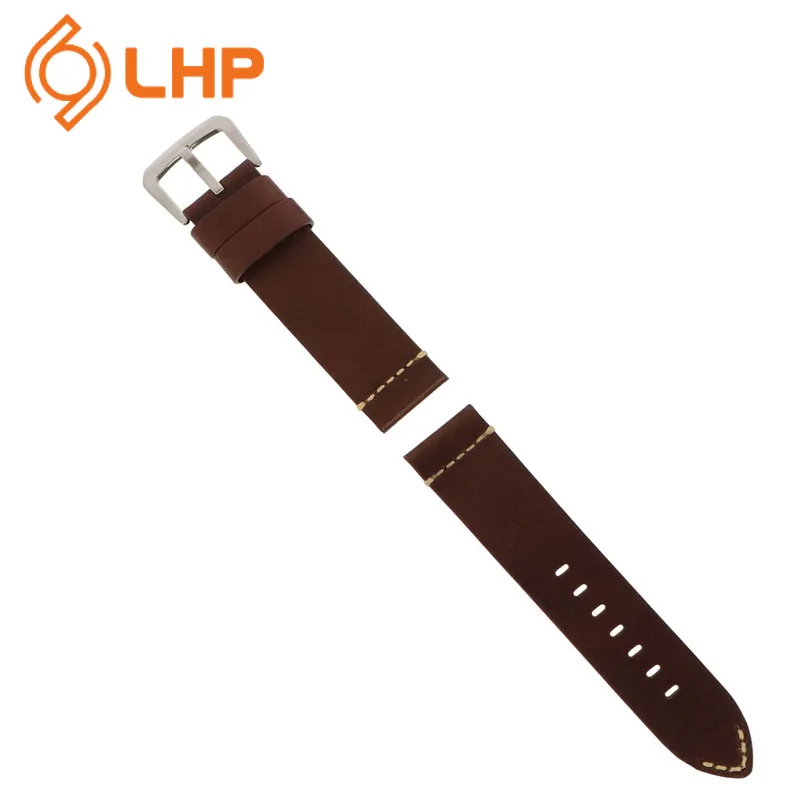 Custom Logo Fashion Watch Leather Strap Black Brown Red Leather Strap
