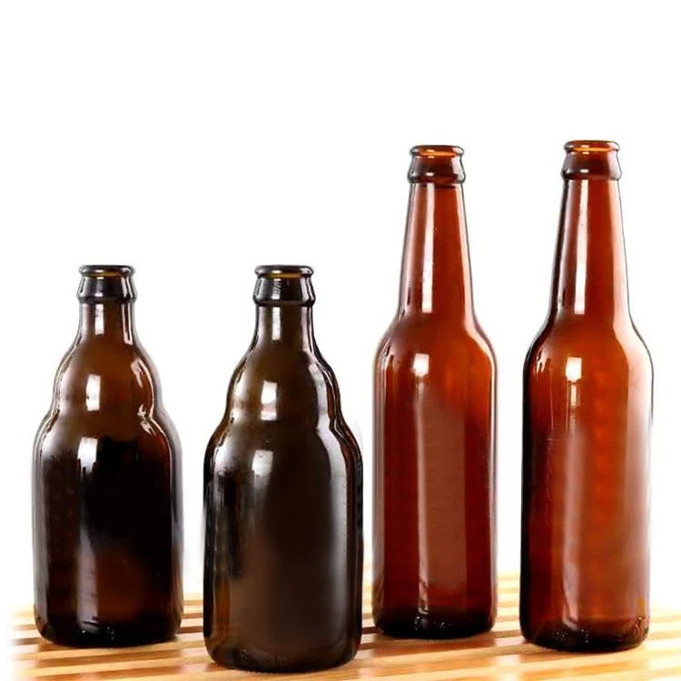Custom Logo 330ml 500ml Clear Glass Beer Bottles With Cap In Stock,Amber Glass Bottle For Beer
