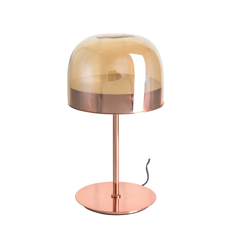 Best selling restaurant bed side LED glass reading desk lights pink design decorative hotel modern nordic luxury  table lamp