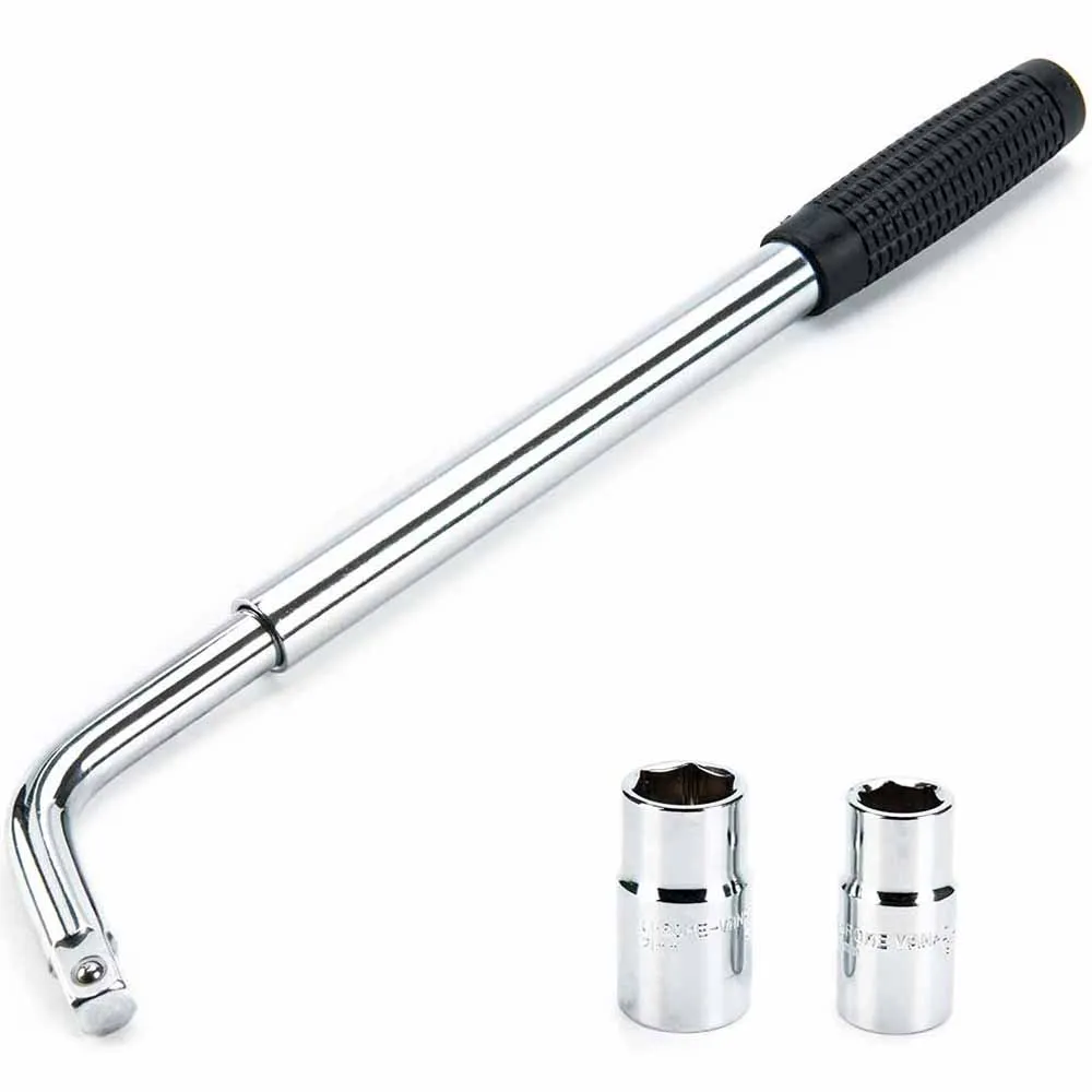 Telescopic Extending Lug Wheel Nut Wrench L Shape Type Spanner Set