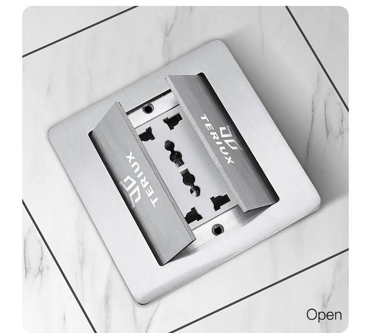 multi function standard Stainless steel electrical power supply 16A hidden socket