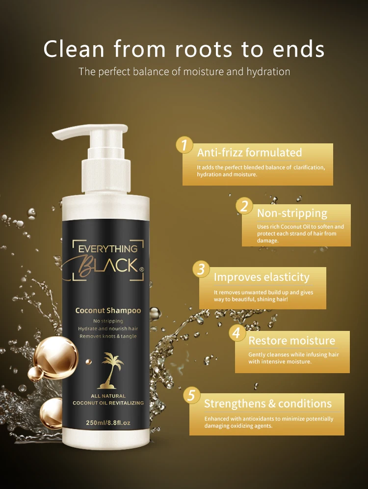 Manufacturer Oem Label Organic Shampoo For Hair Afro Black Women