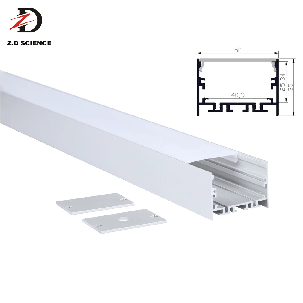 1M 2M 3M Pendant Aluminum Profile For LED Light , China Factory LL5035 Aluminum Profile For LED Strip With Opal Diffuser