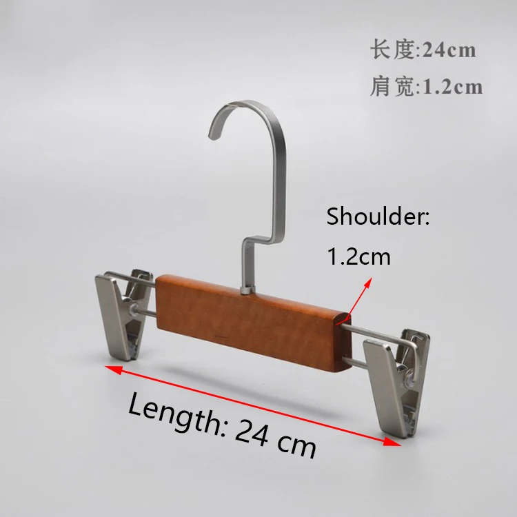 brown wood hanger for top and pants