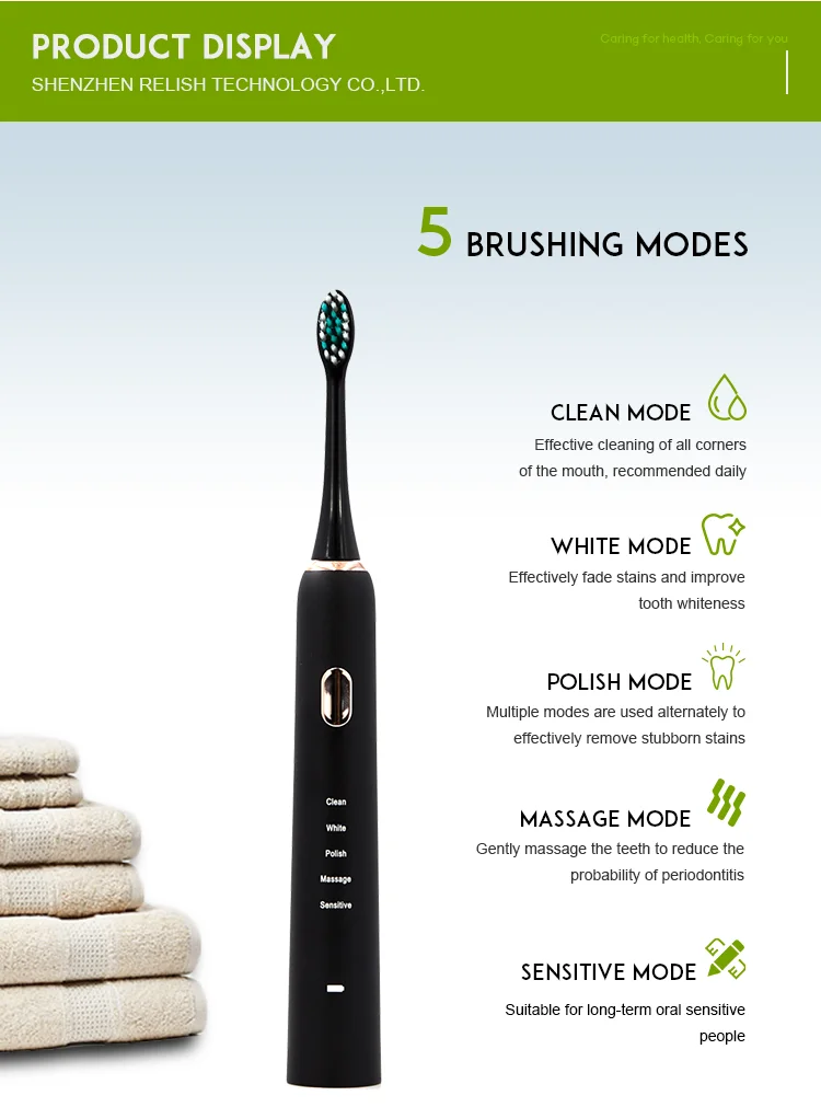 Replaceable brush head RLT252Pro Sonic Electric Toothbrush support Customized servise