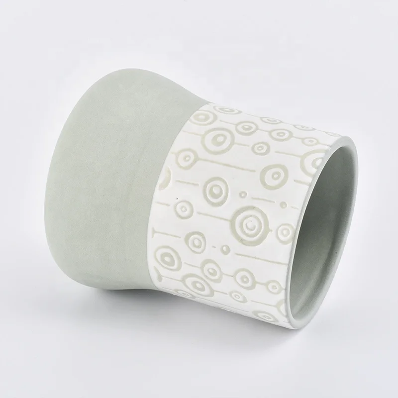Personalized green glazed candle votive holder church ceramic jar wedding decoration in bulk