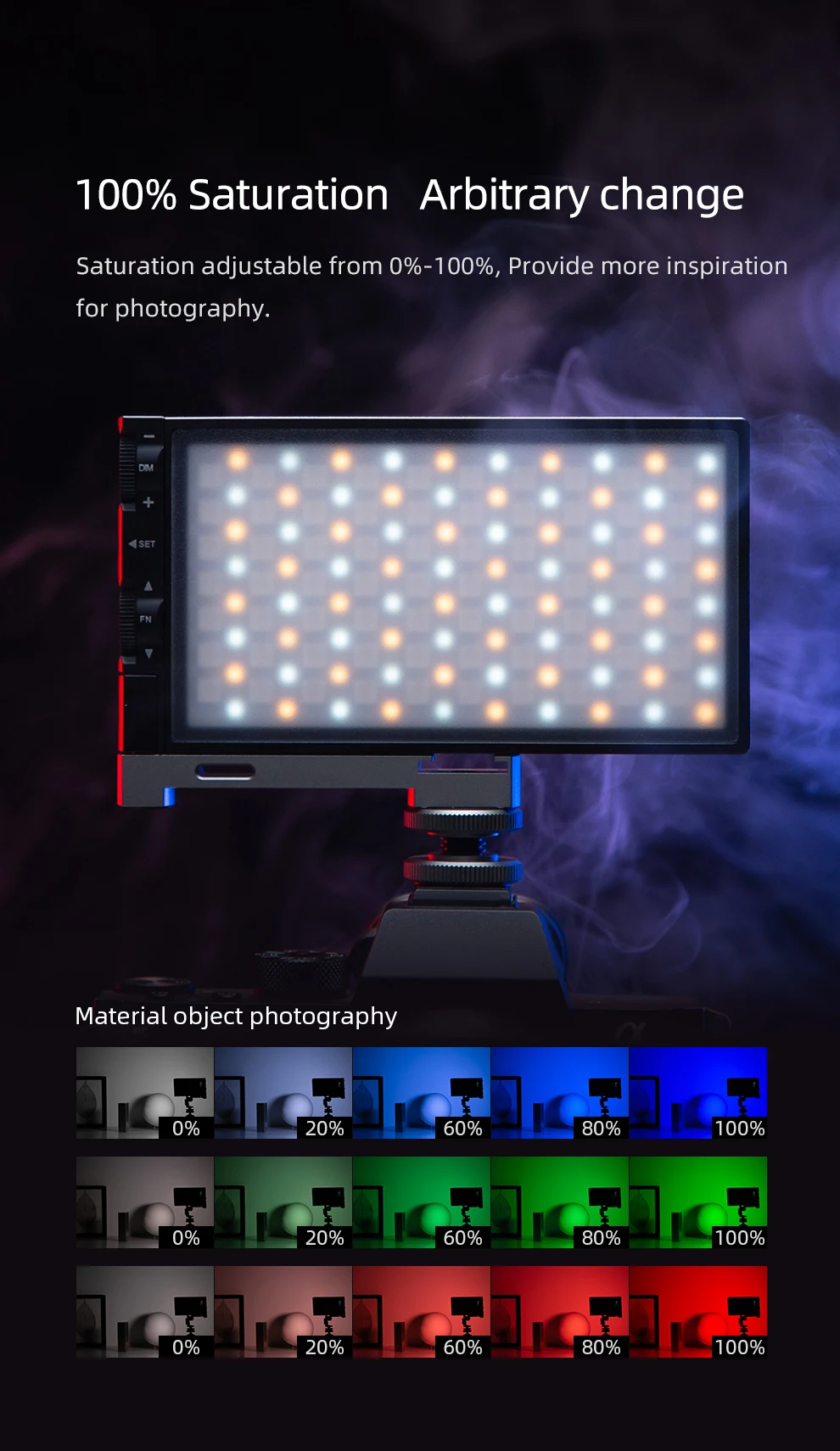 Ambitful K10 Rgb 2500k-8500k Dimmable Full Color Led Video Light ...