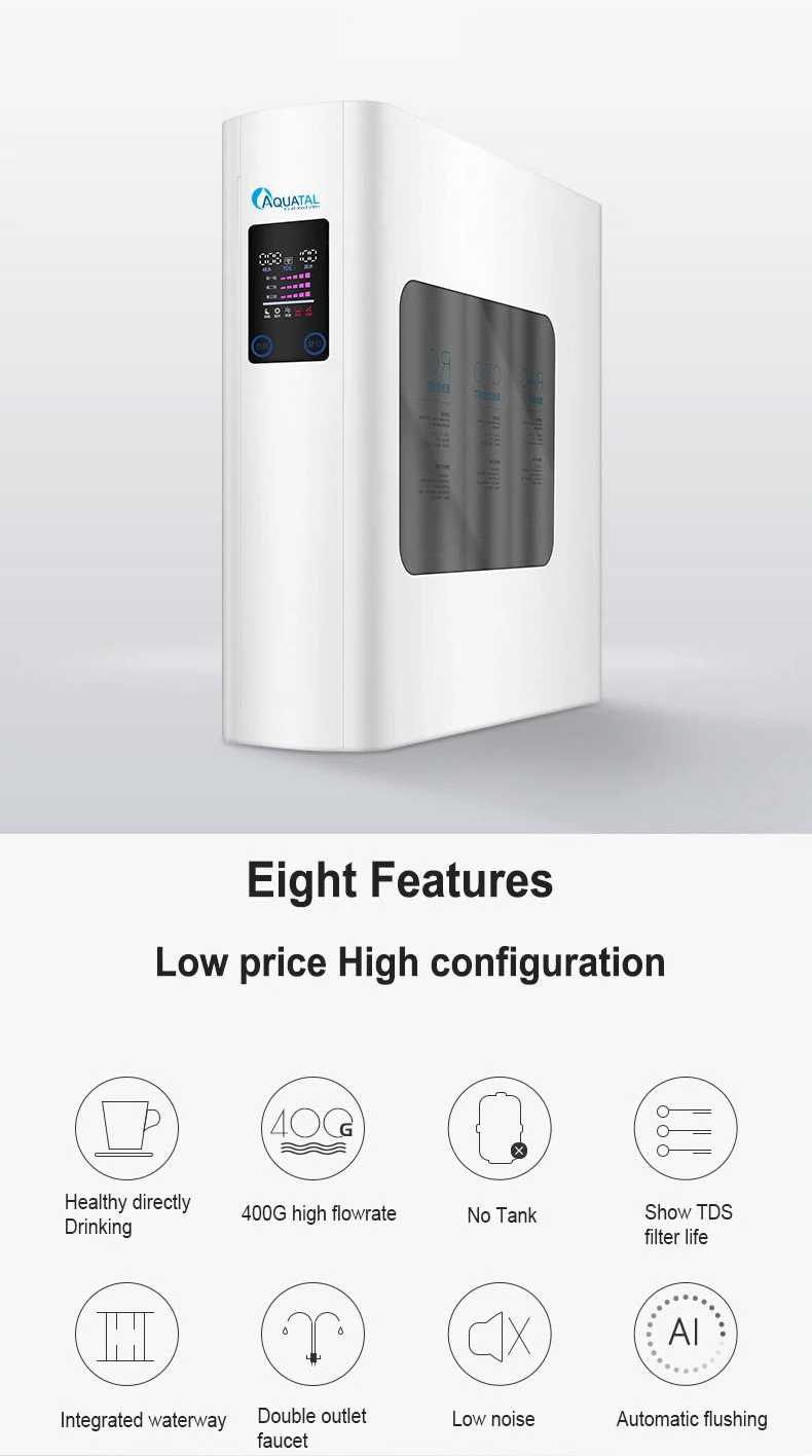 Aquatal under sink 400GPD 3 stage composite filter reverse osmosis ro system water purifier machine