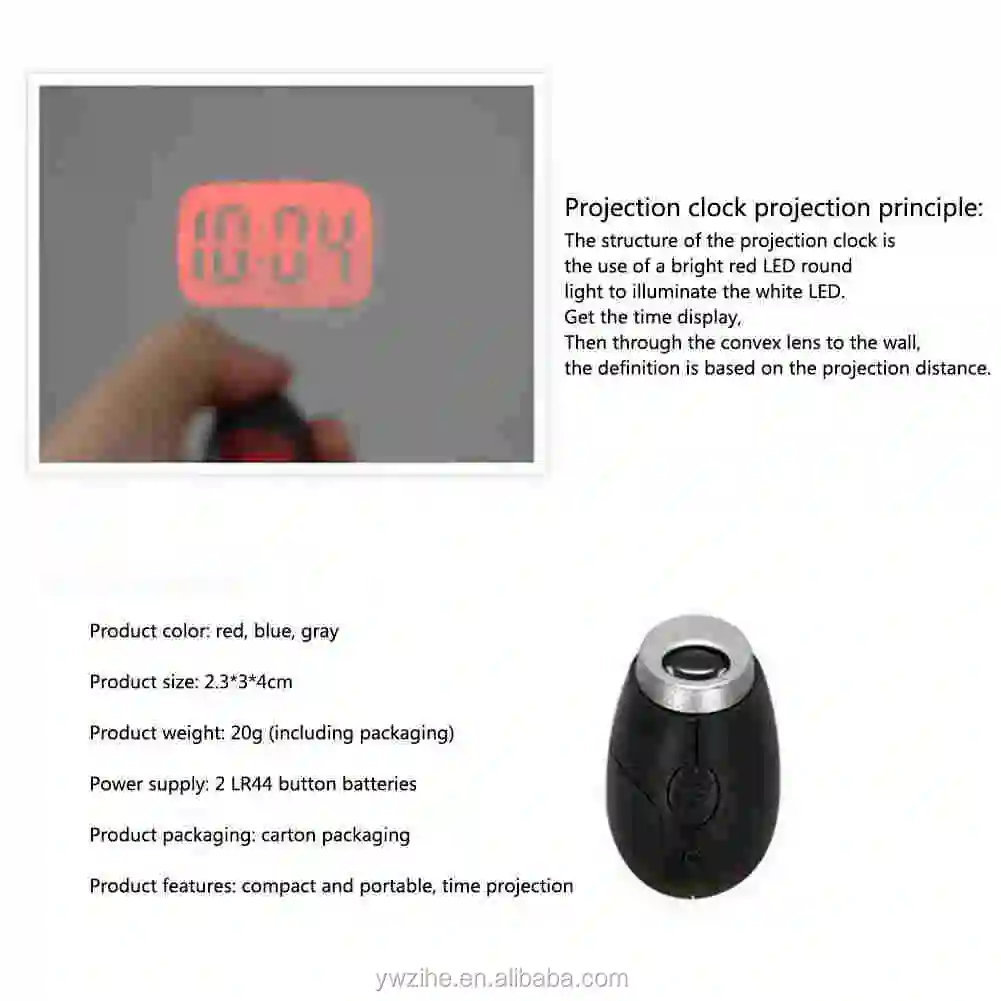 Mini LED Digital Time Projection Clock Night Light Projector Flashlight 3 Colors Mini LED Digital Time Projection Clock Night Light Projector Flashlight 3 Colors