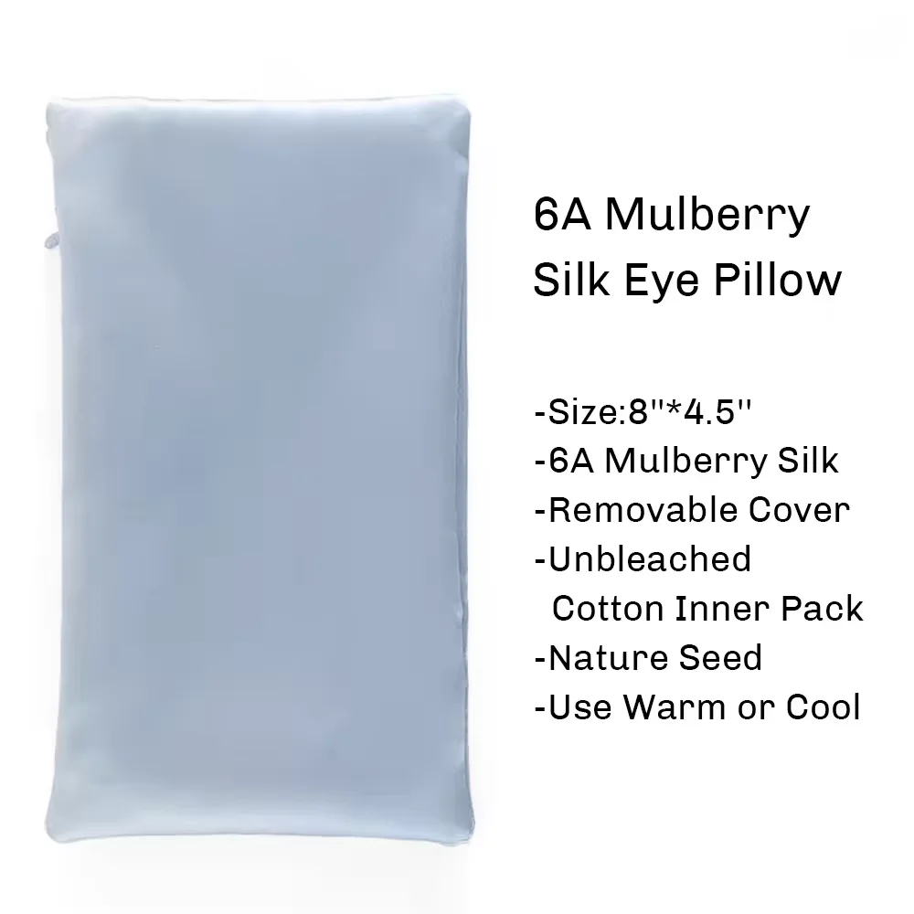 100 Grade 6a Mulberry Silk Eye Pillow Unbleached Cotton Inner Padding