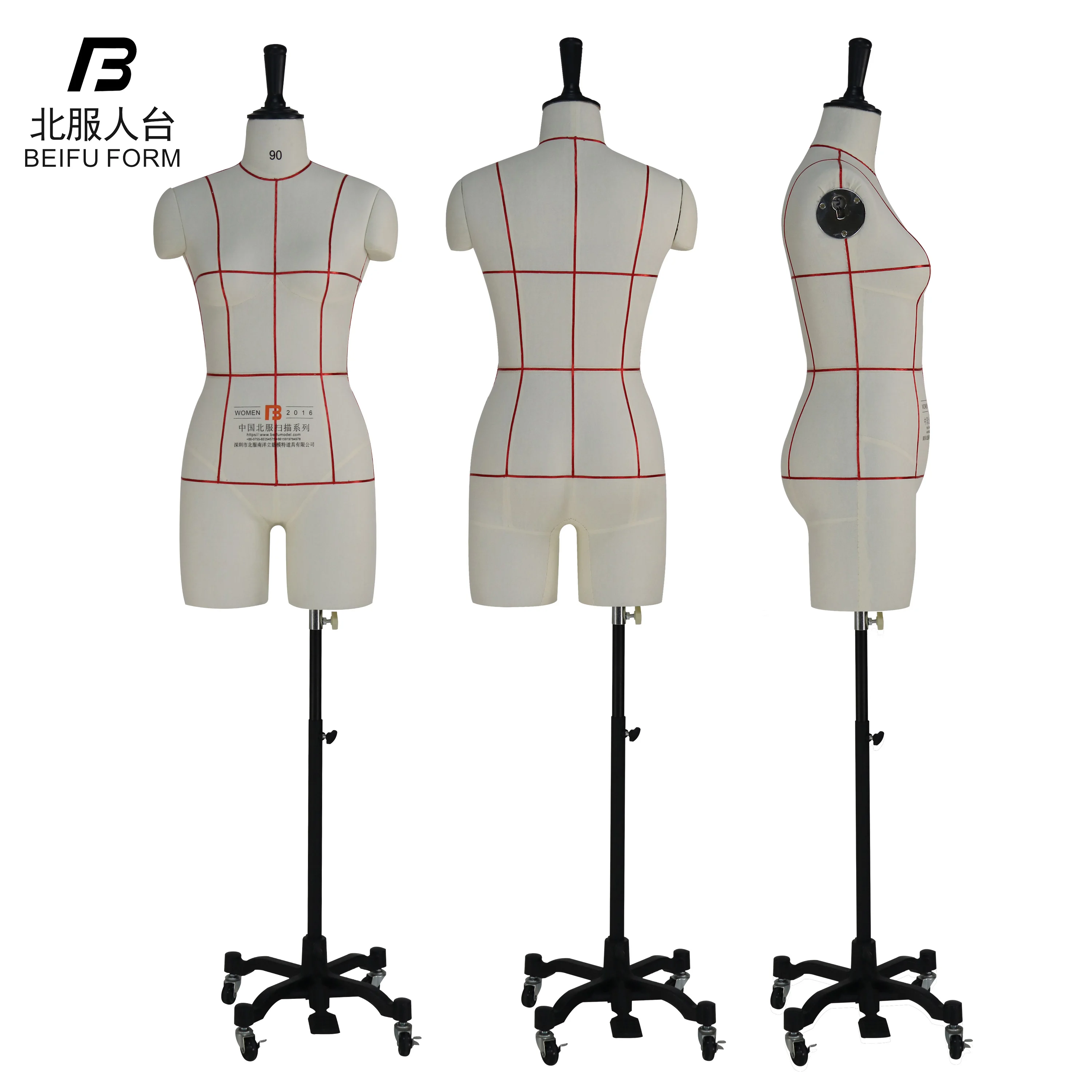 Beifu รูปแบบ Mannequin หญิงครึ่ง Body Stand ขายพับไหล่ Manikin Tailor