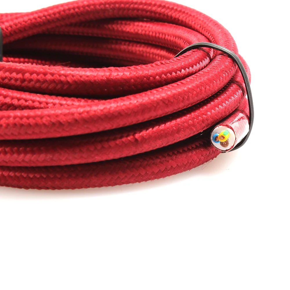 HANSTAR Retro Cloth Covered Lighting Cable Wire Fabric Textile Cable 2 Core Brained Twisted Knitting Electric Wire Cable - ANKUX.COM
