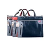 A4 Document Bags Portable Double Layer File Folder Zipper Canvas Filing Holder for Computer Paper Documents