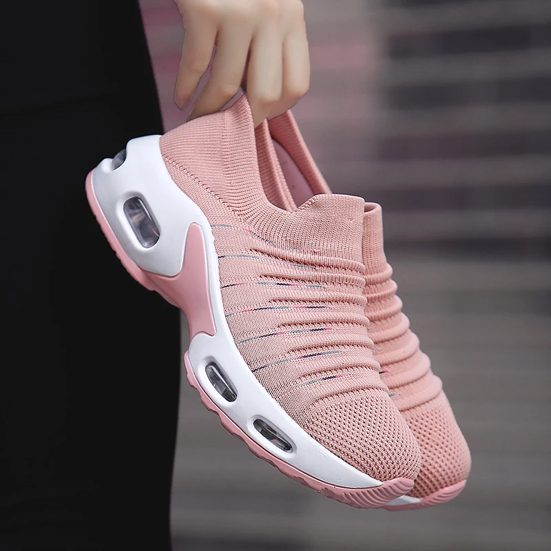 批发价格针织上部气垫女时尚运动鞋运动鞋女 - buy womens fashion