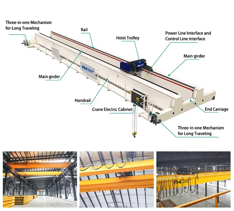 10 ton warehouse used double girder overhead crane