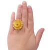 Ethlyn Dubai Gold Plated Flower Ring Ethiopian/African/Nigerian Rings for Women Girlfriend Evening Party Jewelry Gift R76