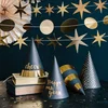 Happy new year Party hat gold Hot stamping cheers to the new year 2020 Party Cone Hats