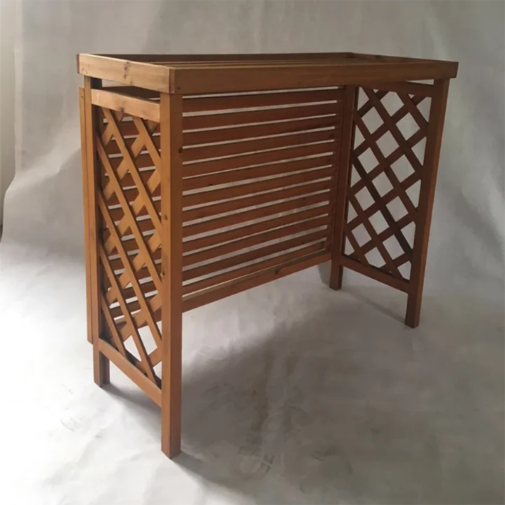 Pine Wood Air Conditioner Cover Outdoor Decorative Air Conditioning