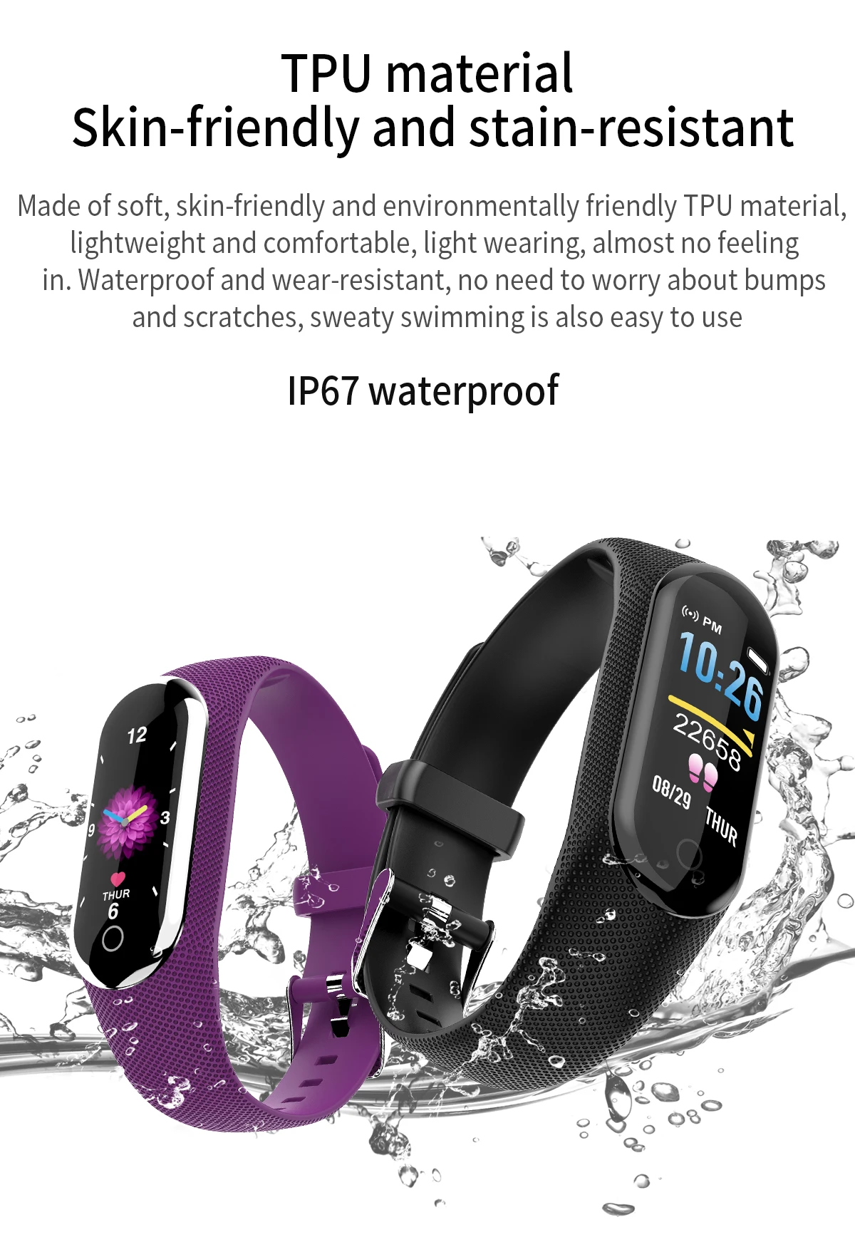 Bracelet Phone Health Smartwatch Fitness Tracker Band With Heart Rate