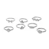 VRIUA Retro Geometric Creative Simple Jewelry Women Wild Triangle Square Public Ring