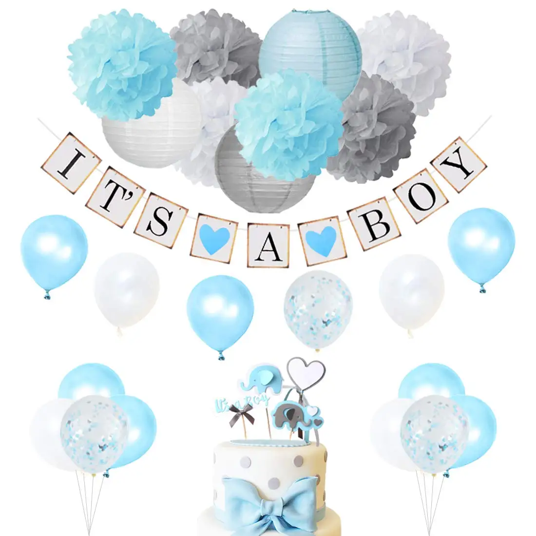 Baby Gender Reveal Idea Party Supplies Cake Topper Boy Or Girl Banner