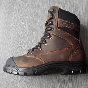 Safety shoes work boots leather upper PU/RB outsole anti-punture anti-abrasion anti-perspiration oil/slip resistant waterproof