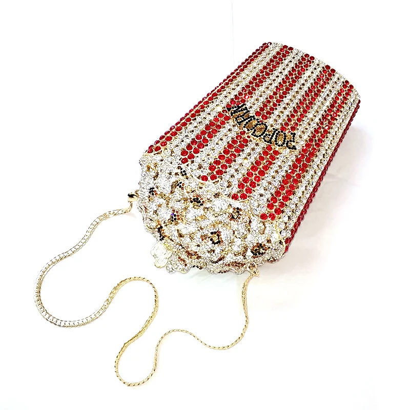 
Rhinestones Purse Clutch Ba fashion women evening party funny purses popcorn crystal bag classical wedding diamonds bag 