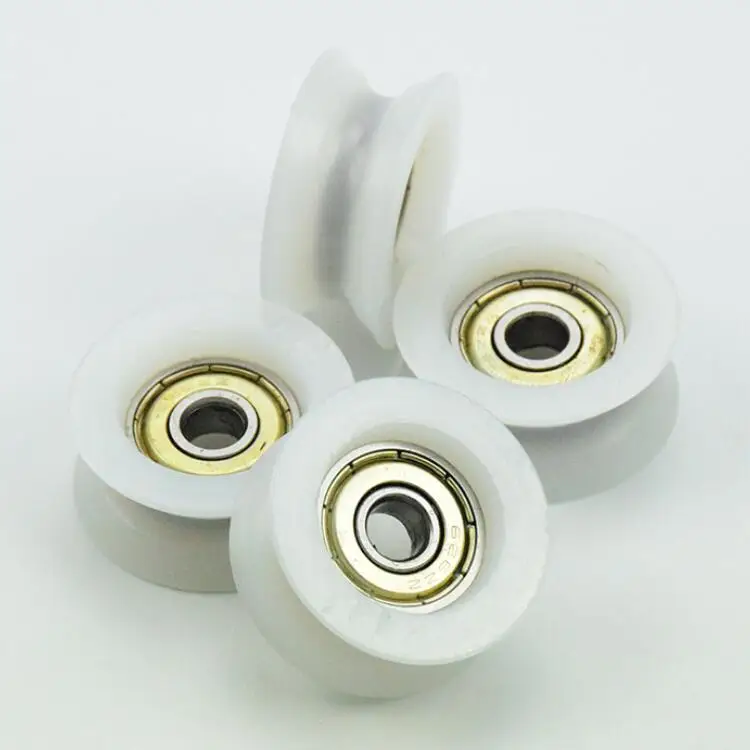 50mm Nylon Pulley Wheel with Ball Bearings Various Groove Size Precisely Turned. 
