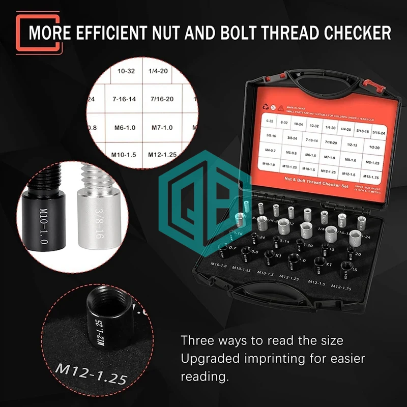 26 Nut And Bolt Thread Check Nut And Bolt Size Gauge 14 Inch 12 Metric ...