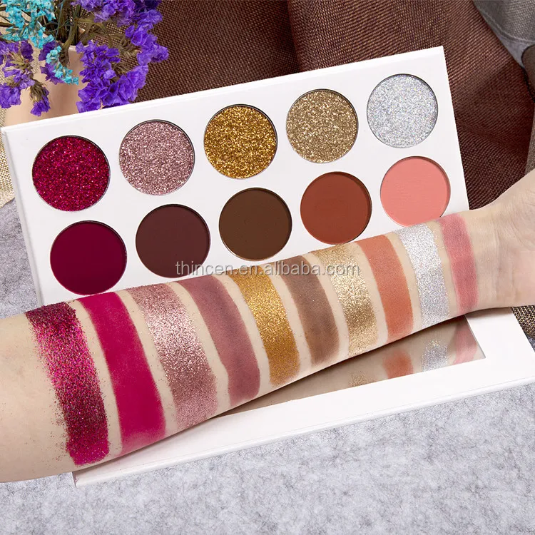 Girls Makeup Low MOQ Customized Packaging Pink Eyeshadow Palette With Mirror