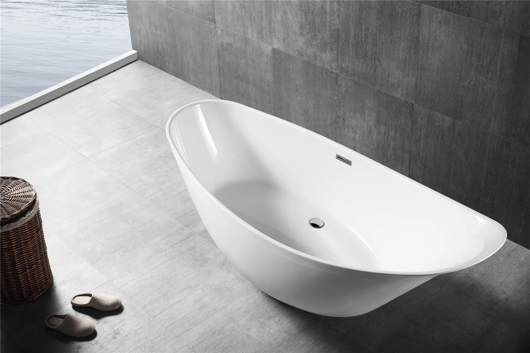 Customize Free Standing Solid Surface Hotel Bath Tub