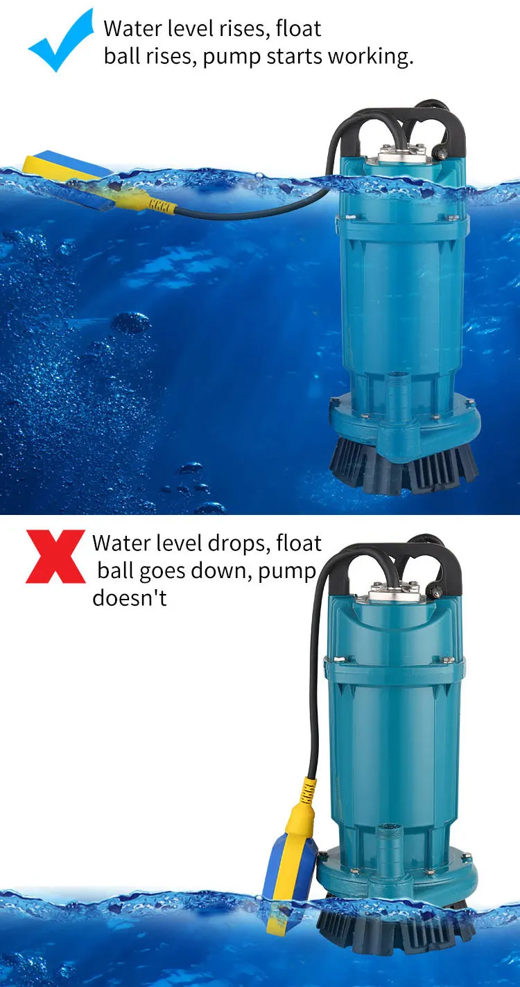 QDX 2 inch 3 phase  With Float Switch submersible 20hp  centrifugal water Pumps