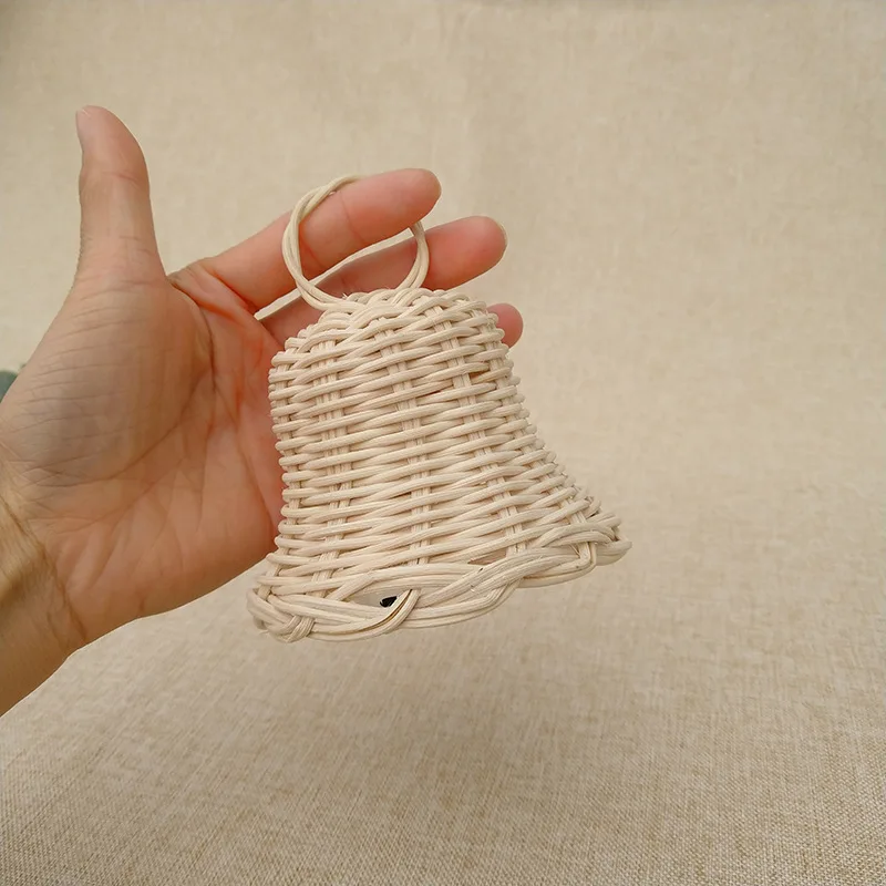 Handmade Woven Ins Rattan Bell Pendant Soft Christmas Home Decoration ...