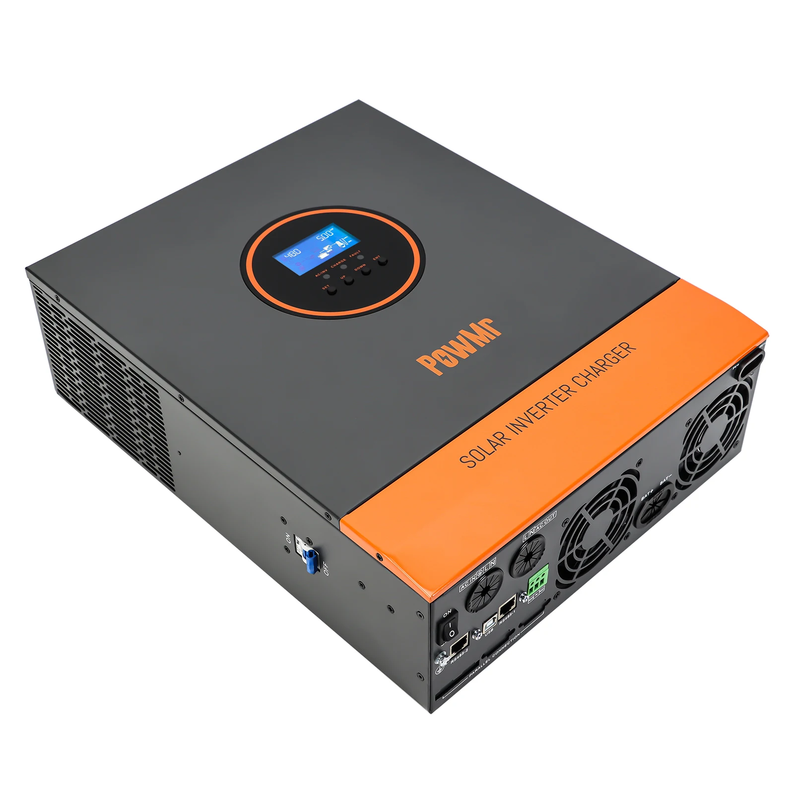 PowMr 5000W Solar Inverter 48VDC To 110VAC, 5kW Off-Grid Hybrid Inverter W/ 120A MPPT Charge Controller Built-in, Pure Sine Wave Inverter For 48V Lead-Acid And Lithium Battery, Peak Power:15000W